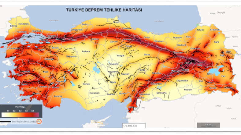 Türkiye diri fay haritası