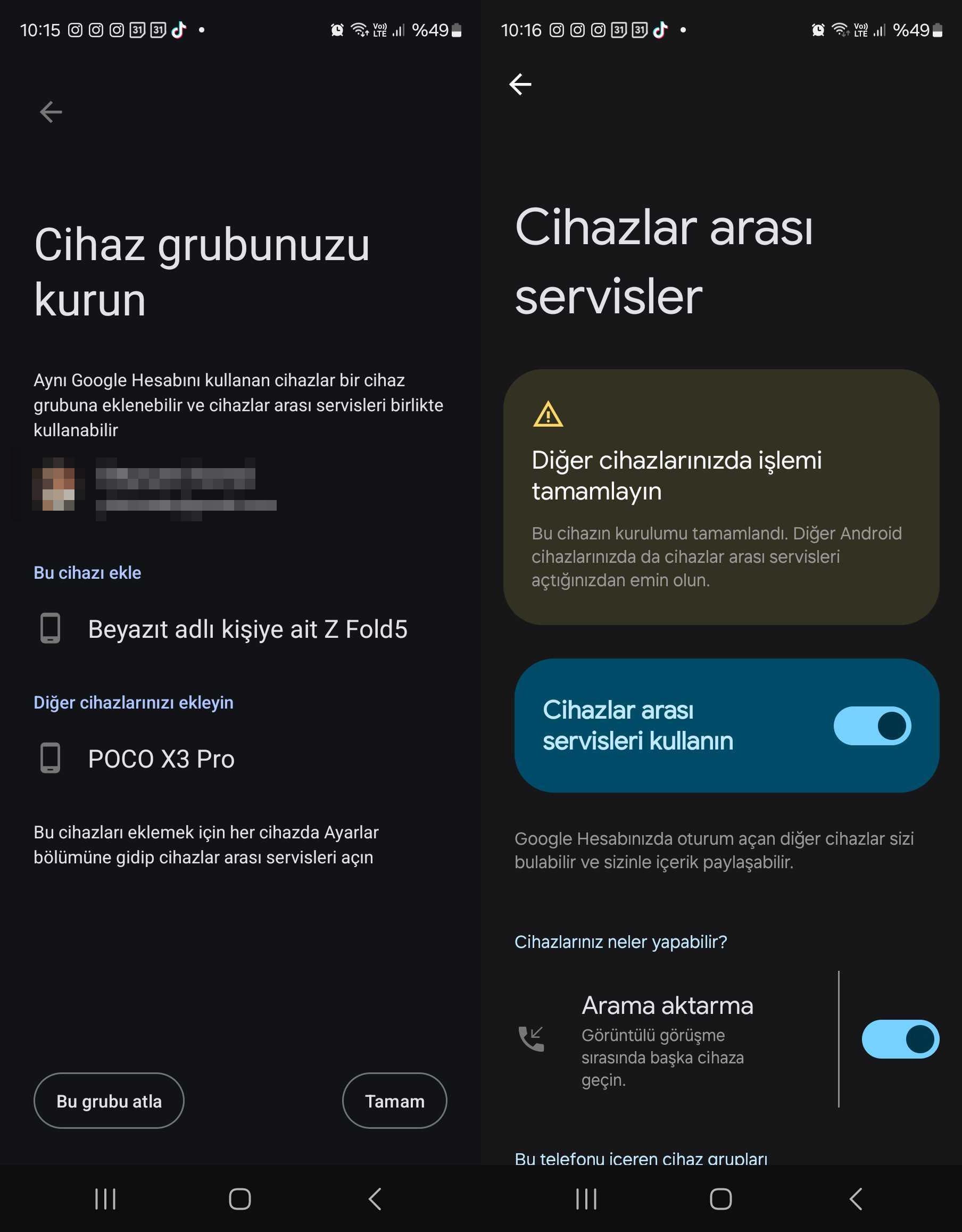 Android cihaz aktarımı