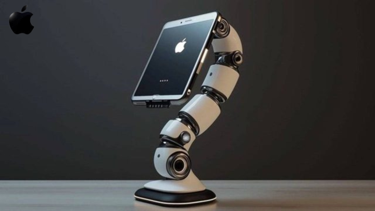 apple tablet robotik kolla birleştirilmiş robot görseli