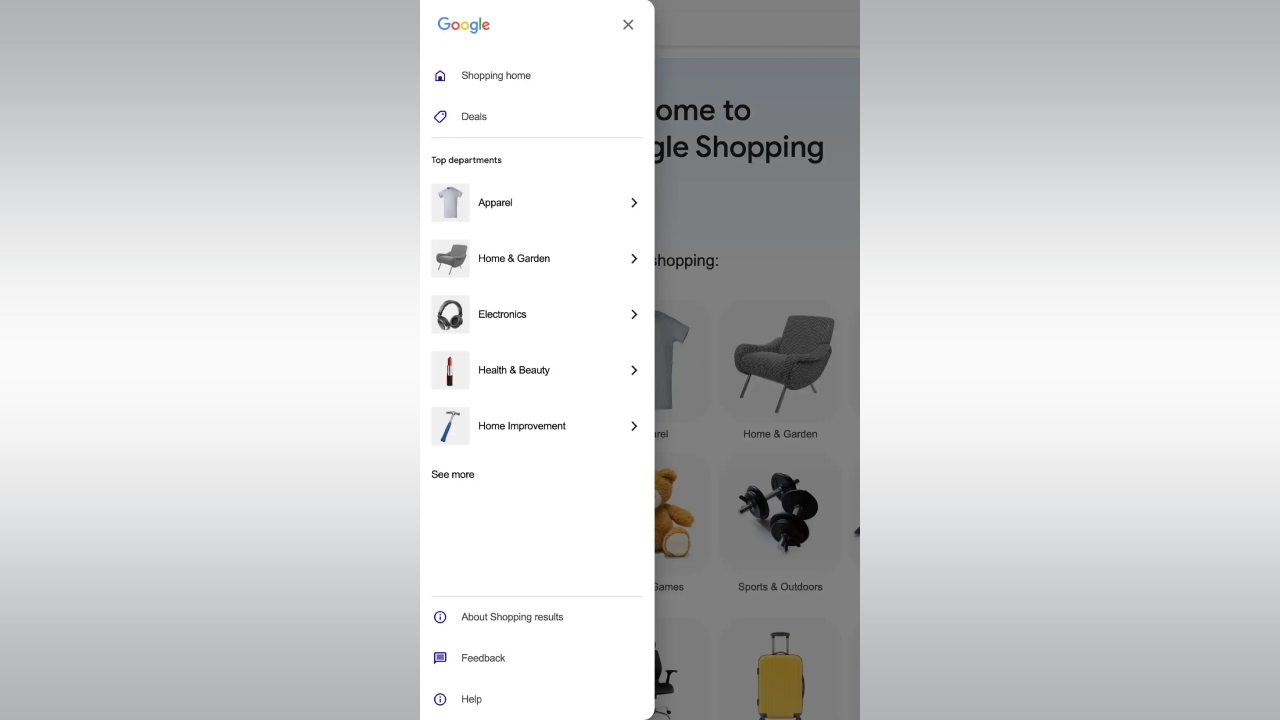 google shopping tasarımı