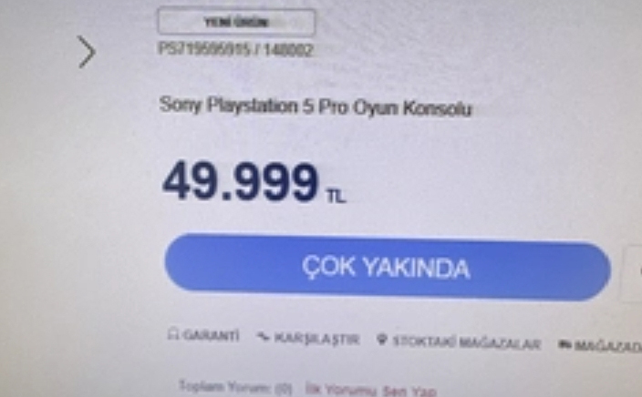 PlayStation 5 Pro Türkiye fiyatı