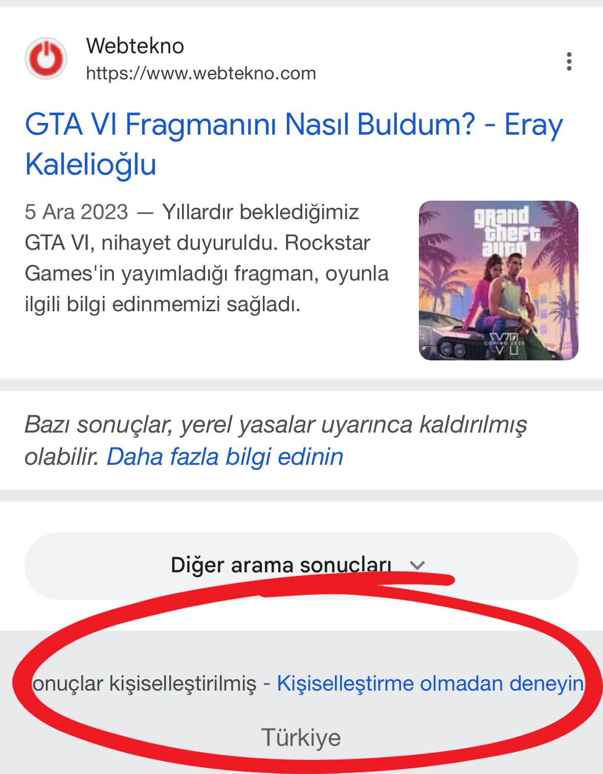 Google Arama