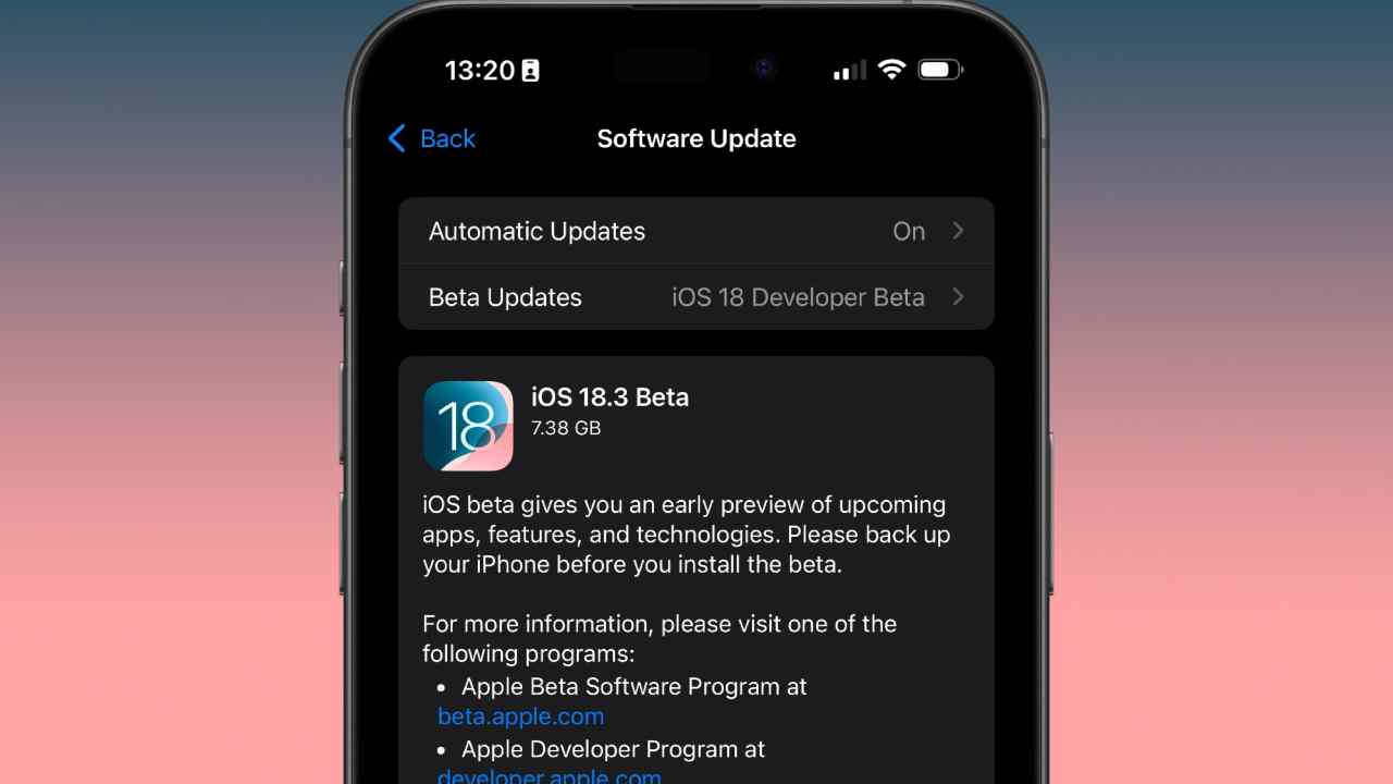 apple ios 18.3 beta 1