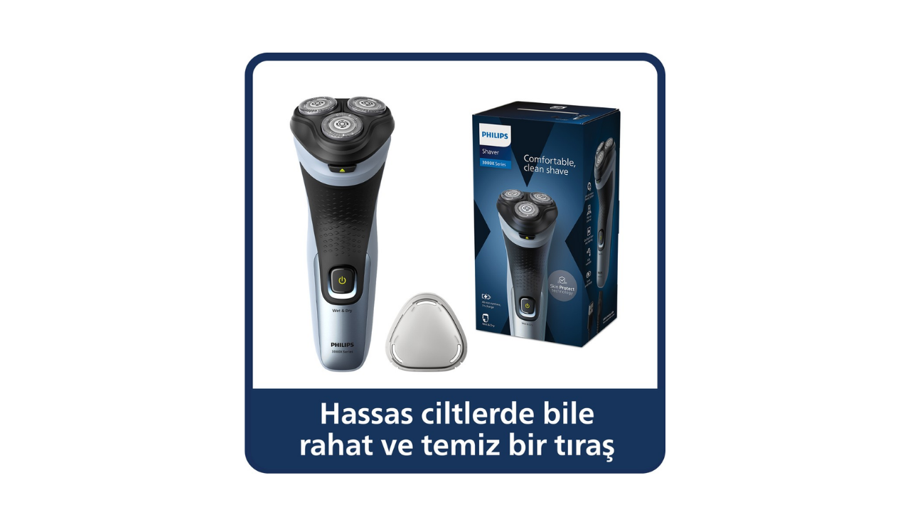 Philips 3000X Serisi Islak & Kuru Elektrikli Tıraş Makinesi