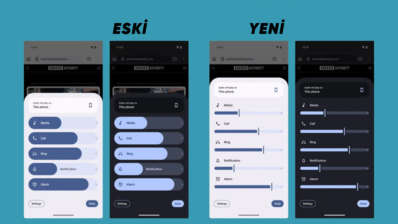 Android 16 tasarım değişiklikleri