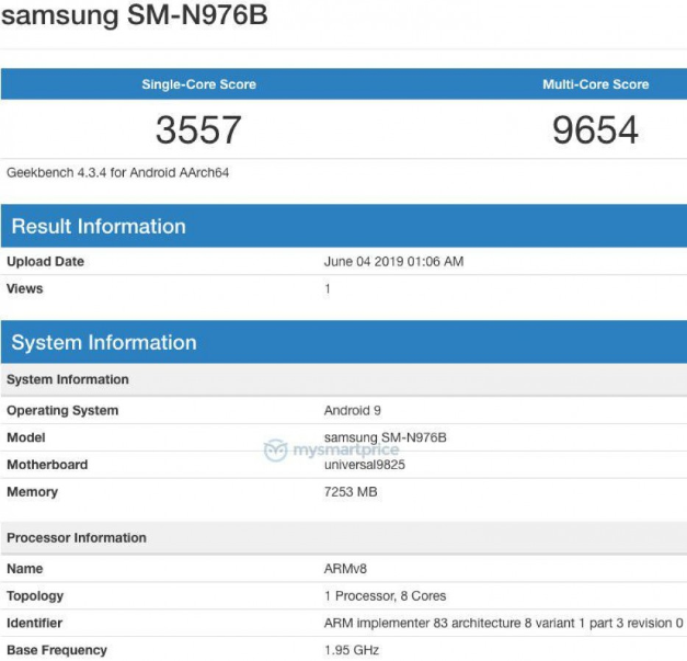 Samsung Galaxy Note 10 5G, Geekbench'te Ortaya Çıktı