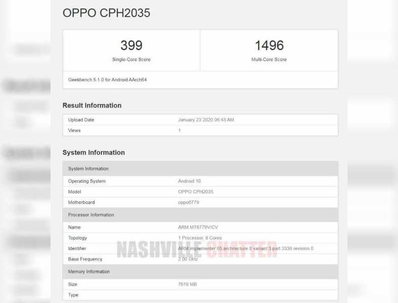 Oppo A31 Geekbench’te Ortaya Çıktı