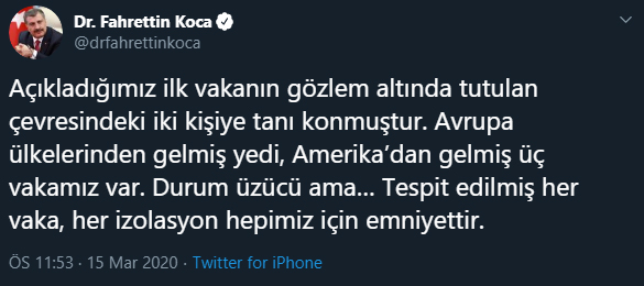 Sağlık Bakanı: Türkiye’deki Corona Virüsü Güncel Vaka Sayısı Yükseldi