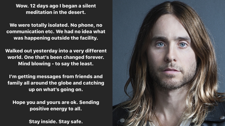 Oscarlı Oyuncu Jared Leto: Meditasyondaydım, Salgından Haberim Yoktu