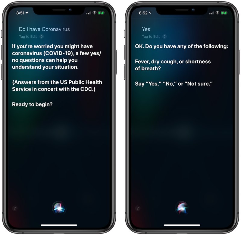 Apple’ın Sesli Asistanı Siri Artık Corona Virüsü İçin Tavsiye Veriyor