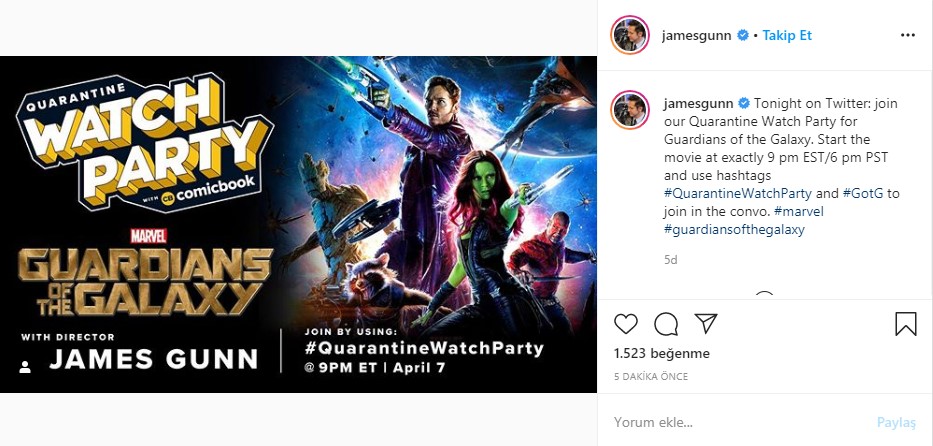 James Gunn, Bu Gece Sizi Uyutmayacak Galaksinin Koruyucuları Özel Etkinliğini Duyurdu