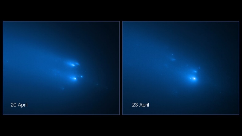 Hubble, ATLAS Kuyruklu Yıldızının Parçalanışını Görüntüledi (Video)