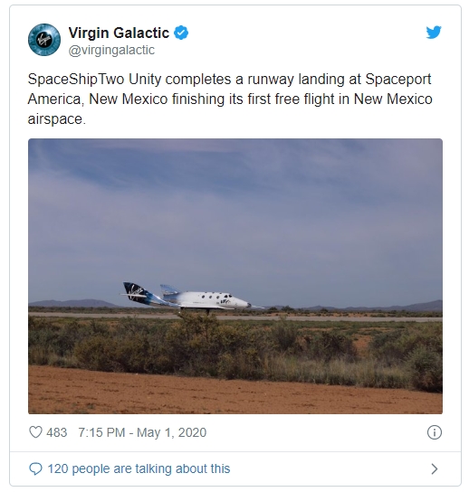 Virgin Galactic’in VSS Unity Uzay Aracı, Bir Testi Daha Başarıyla Geçti