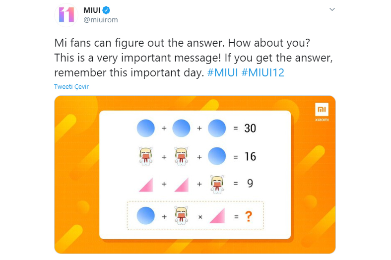 Xiaomi, MIUI 12’nin Globalde Çıkış Tarihini 3 Bilinmeyenli 3 Denklemle Açıkladı
