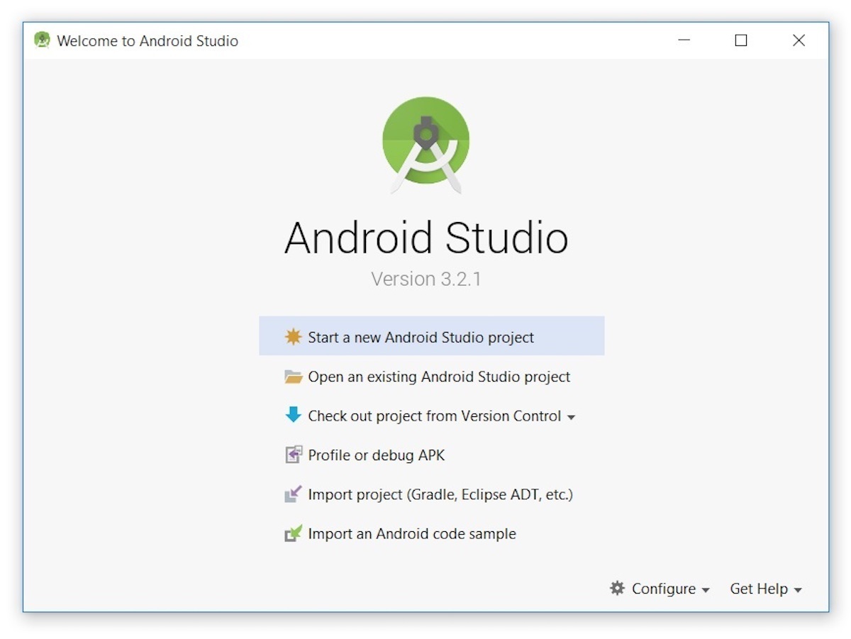 google android studio proje başlatma 1