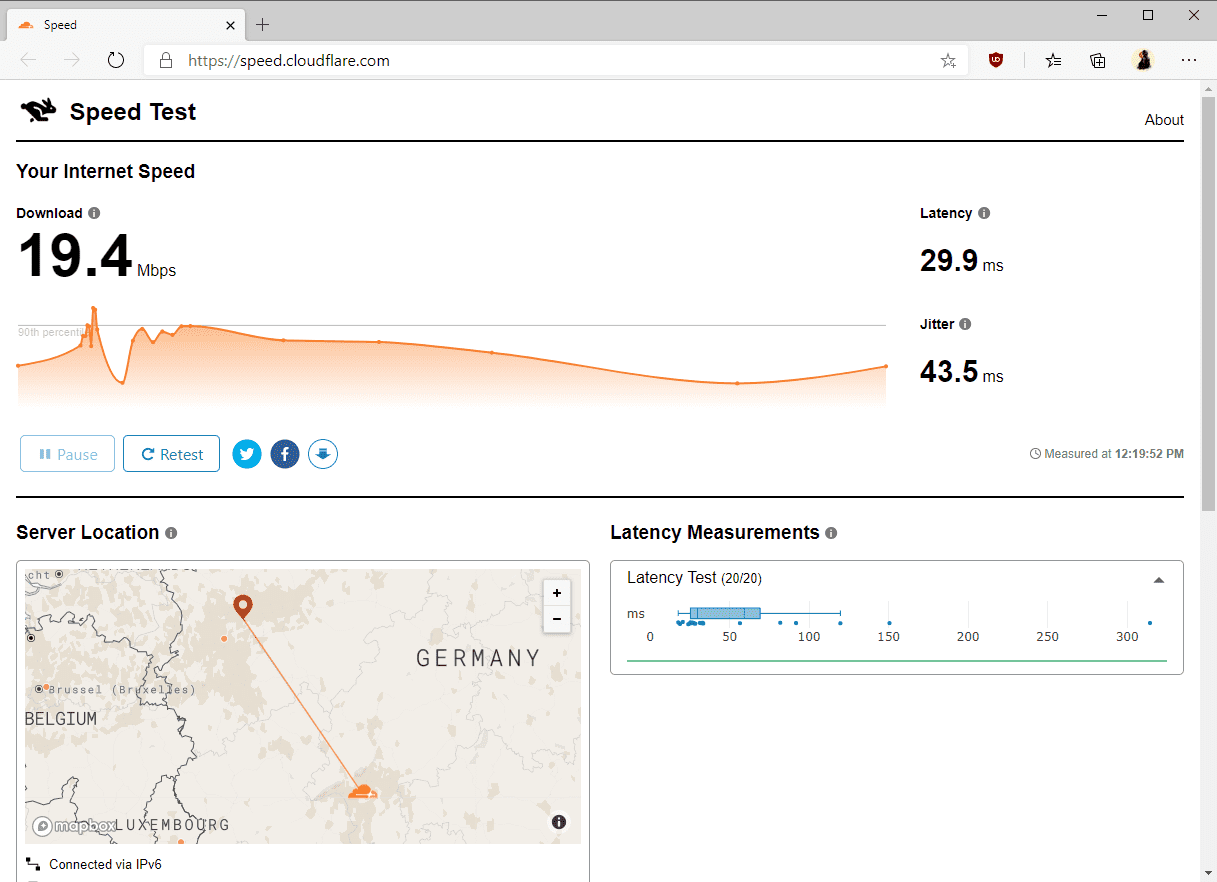 Cloudflare Speed Test