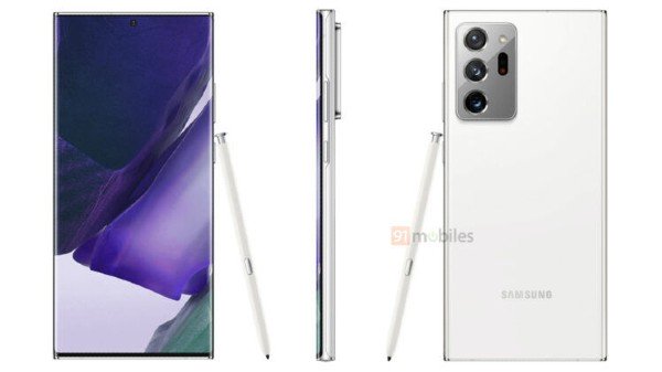 Samsung Galaxy Note20 Ultra Mystic White Renk Seçeneğinin Render Görüntüsü Ortaya Çıktı