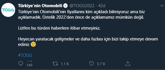 TOGG, Yerli Otomobilin Fiyatına Dair Tüm İddiaları Yalanladı ve Tarih Verdi