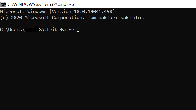 Attrib komutu, komut anahtarı