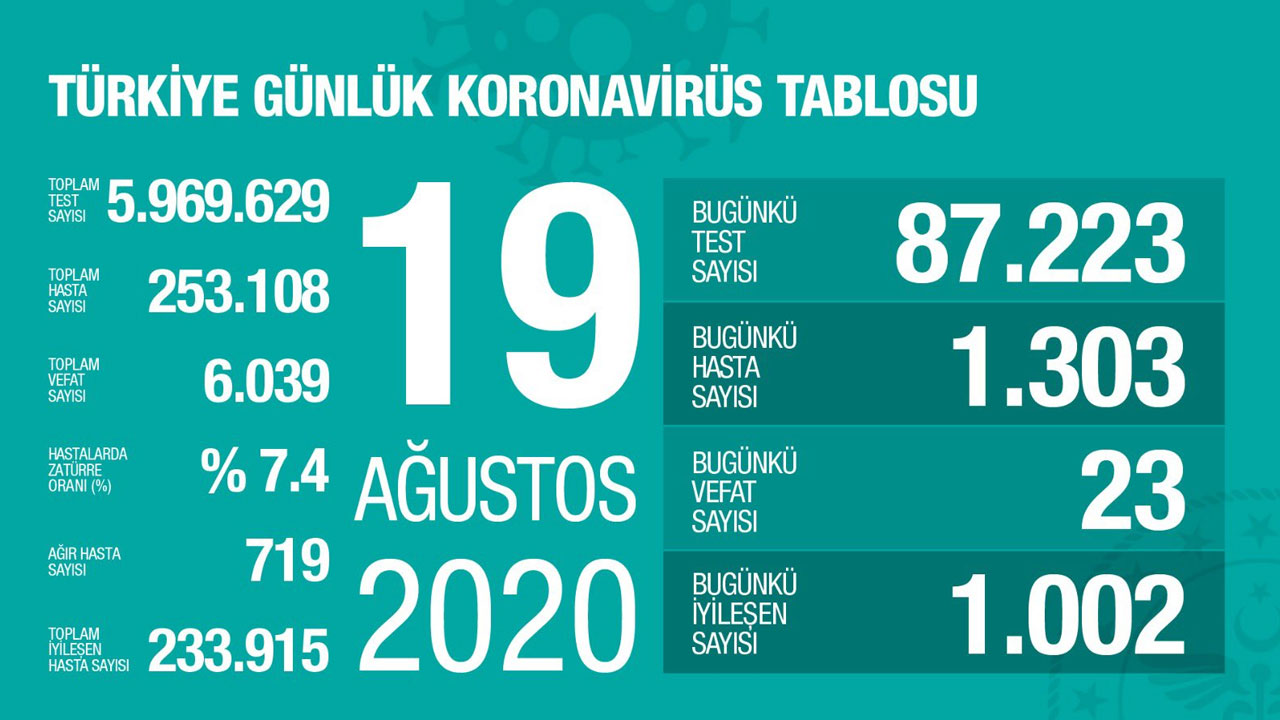 koronavirüs tablosu