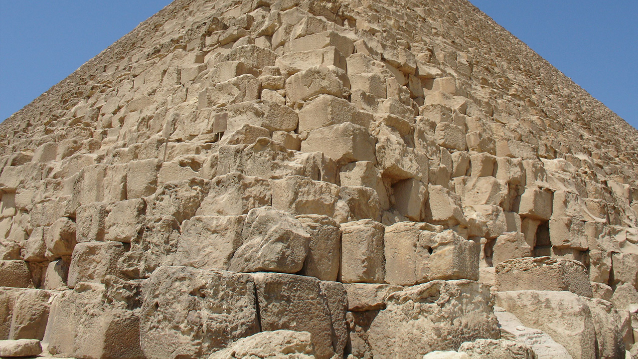 Giza pyramids stone block