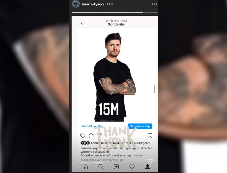 Survivor Barış’ın Paylaşımı, Instagram’da 15 Milyon Yorumla Dünya Rekoru Kırdı