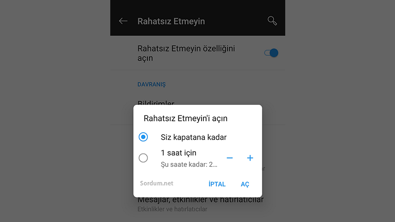 rahatsız etmeyin özelliği