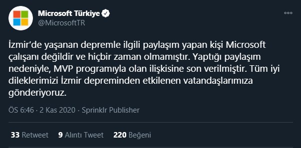 Microsoft açıklama