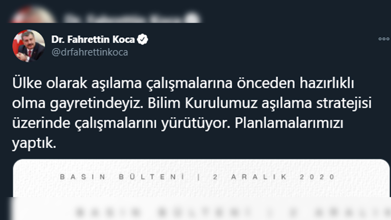 Sağlık Bakanı, İlk Süreçte Kimlerin COVID-19 Aşısı Olacağını Açıkladı