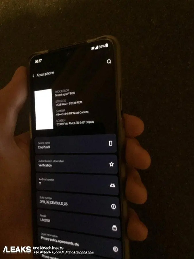 Snapdragon 888’li OnePlus 9’un Prototip Fotoğrafları Ortaya Çıktı