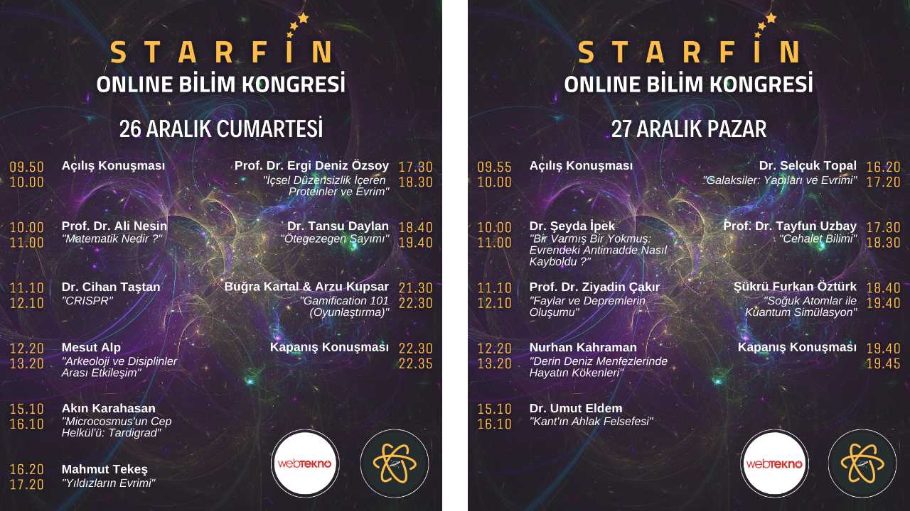 StarFin Online Bilim Kongresi, 26-27 Aralık’ta Gerçekleştirilecek