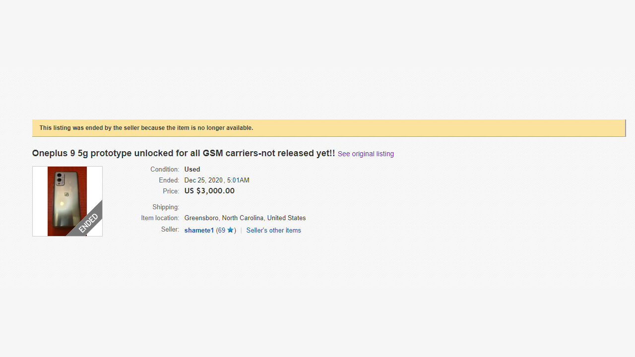 Daha Duyurulmayan OnePlus 9 5G, eBay’da 3.000 Dolara Satıldı