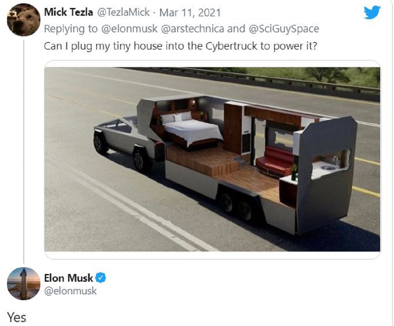 Elon Musk Yeşil Işık Yaktı: Cybertruck, Tiny House’lara Enerji Sağlayabilecek