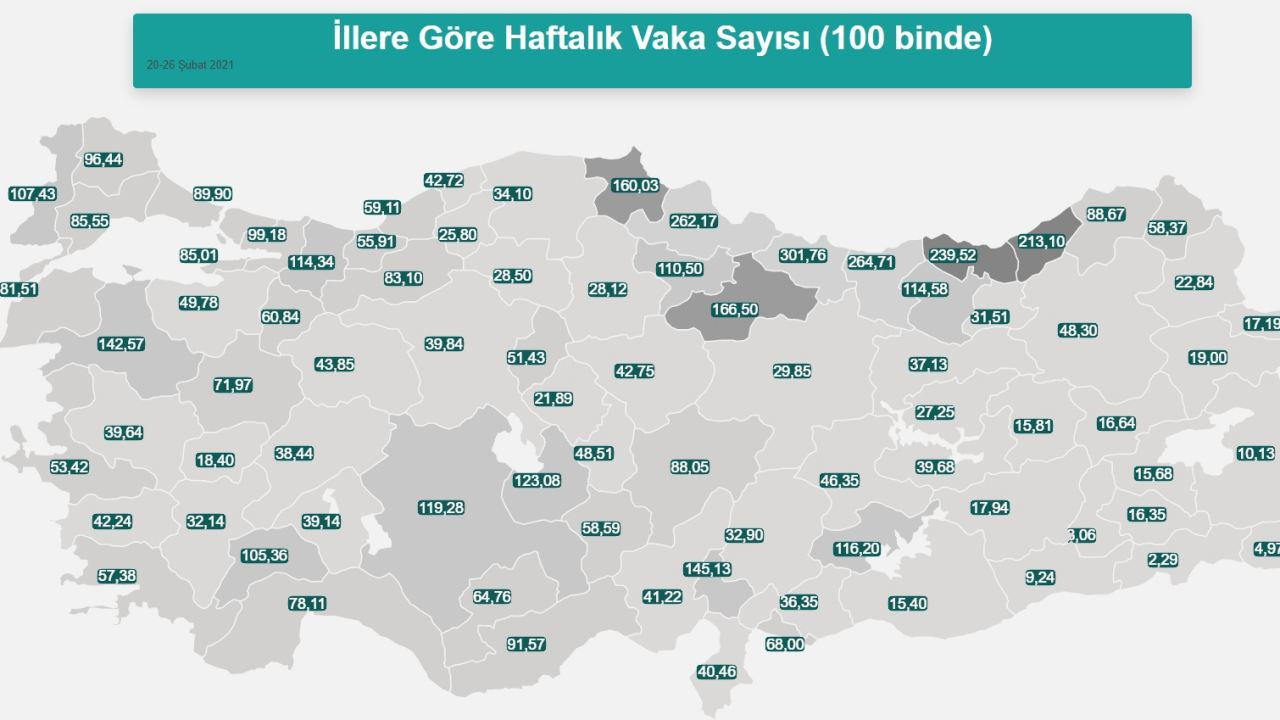 20-26 şubat koronavirüs haritası