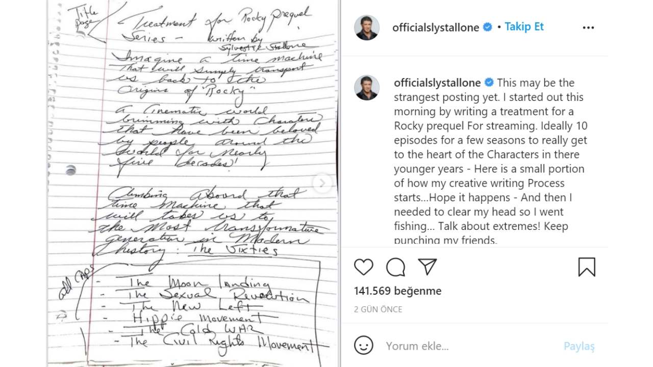 Sylvester Stallone, Instagram’dan Duyurdu: Rocky’yi Rocky Yapan Yılları Anlatan Dizi Geliyor