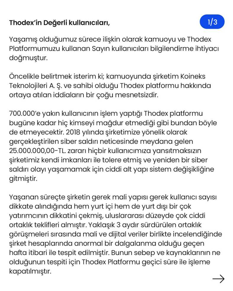 Thodex CEO'su Faruk Fatih Özer'den Resmi Açıklama