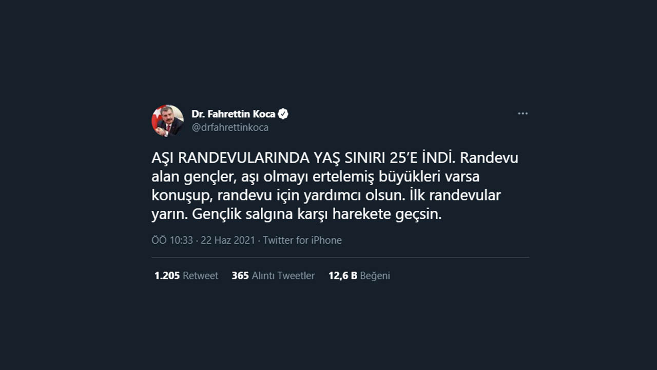 Fahrettin Koca, Aşılamada Yaş Sınırının 25’e Düştüğünü Açıkladı