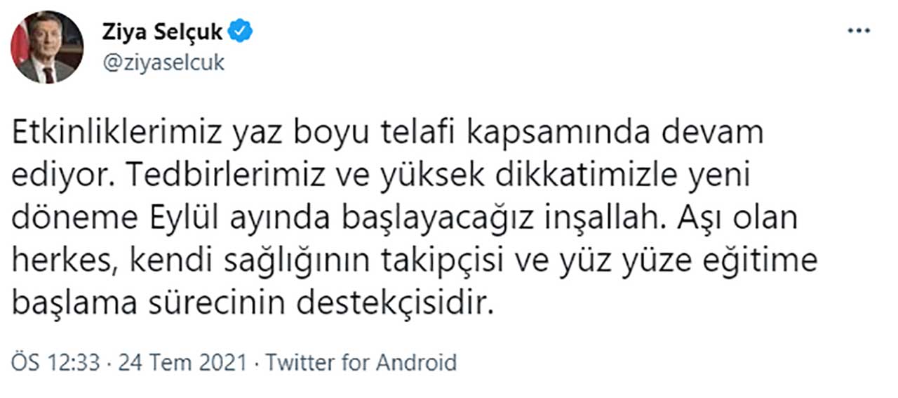 Yüz Yüze Eğitim, Eylül Ayında ’Tedbirlerle’ ve ’Yüksek Dikkatle’ Başlayacak