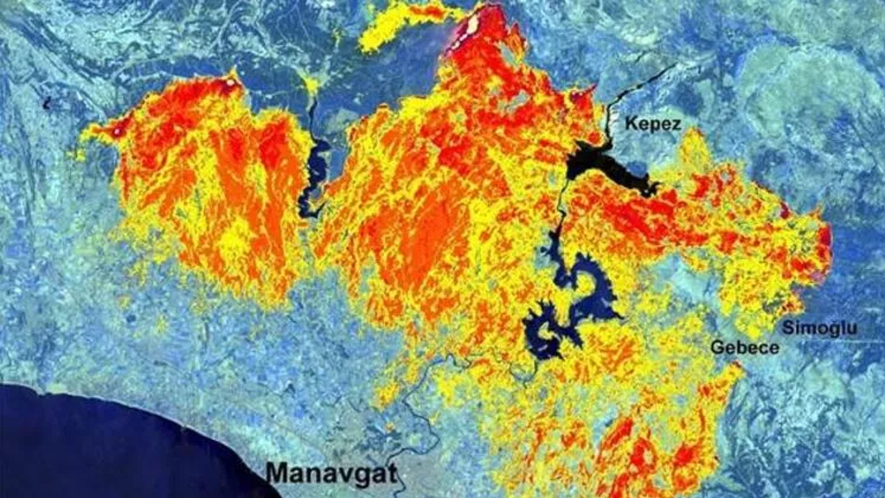 Manavgat’ın Uydu Görüntüleri, Yangının Neden Olduğu Zararı ve Sıcaklık Artışını Gözler Önüne Serdi