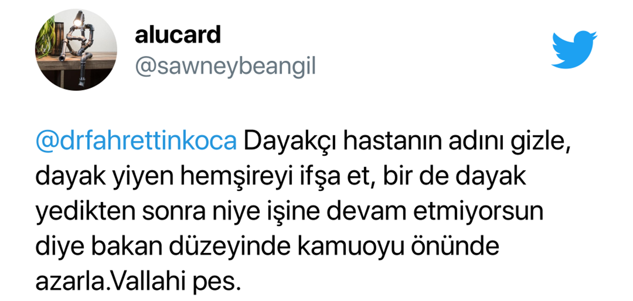 hemşire şiddet tweet