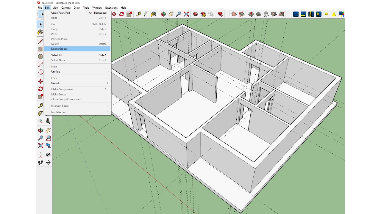SketchUp instruction lines