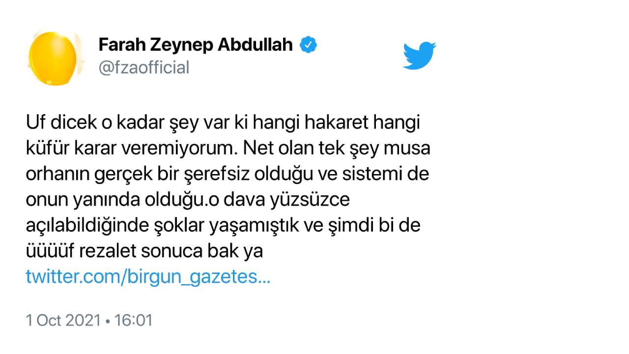 Tecavüzden Yargılanan Musa Orhan’ın Avukatı Şimdi de Farah Zeynep Abdullah Hakkında Suç Duyurusunda Bulundu