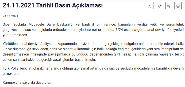 Emniyet, ’Halka Sokağa Çıkma Çağrısı’ Yapan 271 Sosyal Medya Hesabı İçin Harekete Geçti