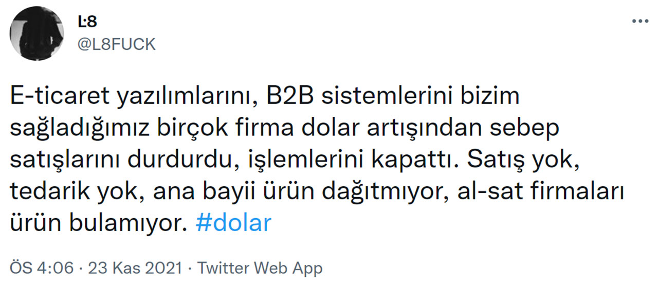 Doların Artmasıyla Sağlık, Mobilya ve E-Ticaret Gibi Birçok Sektörde Satışların Durdurulduğu Öne Sürüldü