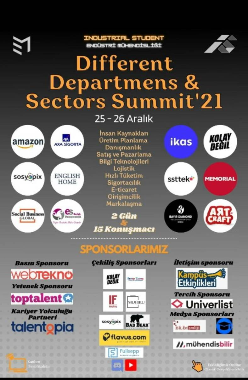 Farklı Sektörlerden Profesyonelleri Bir Araya Getirecek Different Departments and Sectors Summit’21, 25 Aralık’ta Başlıyor