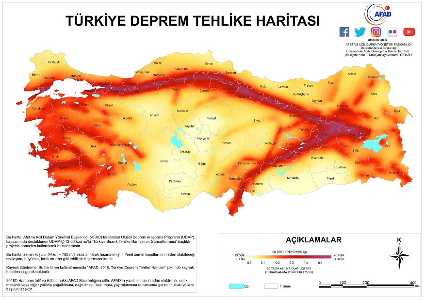 turkey earthquake hazard map