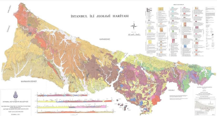 carte géologique d'istanbul