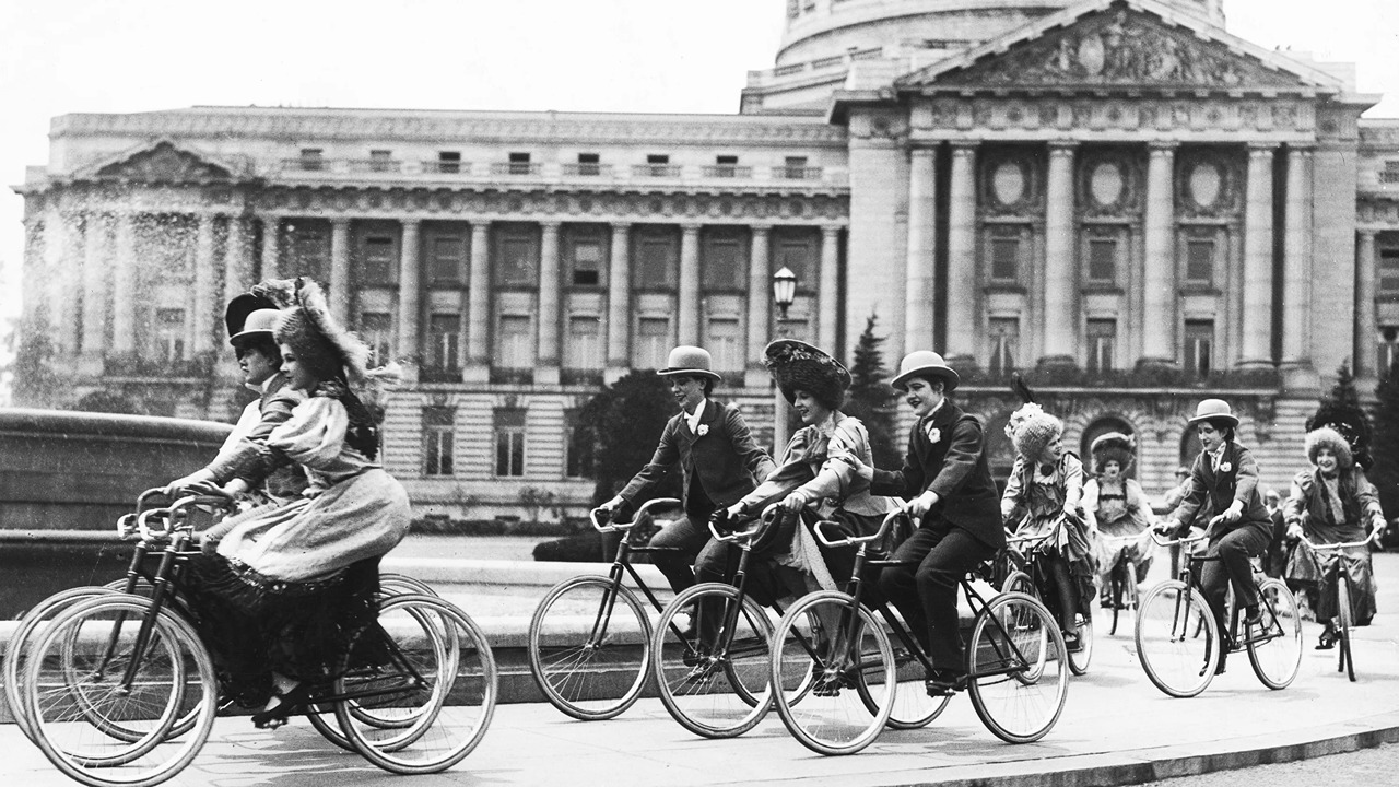 women riding bikes