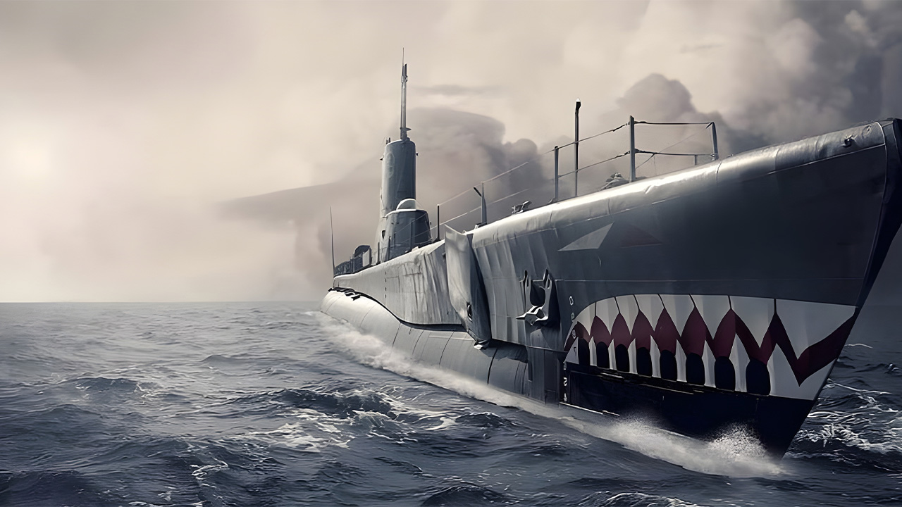 Pointed nose submarine, fish nose submarine, surface submarine
