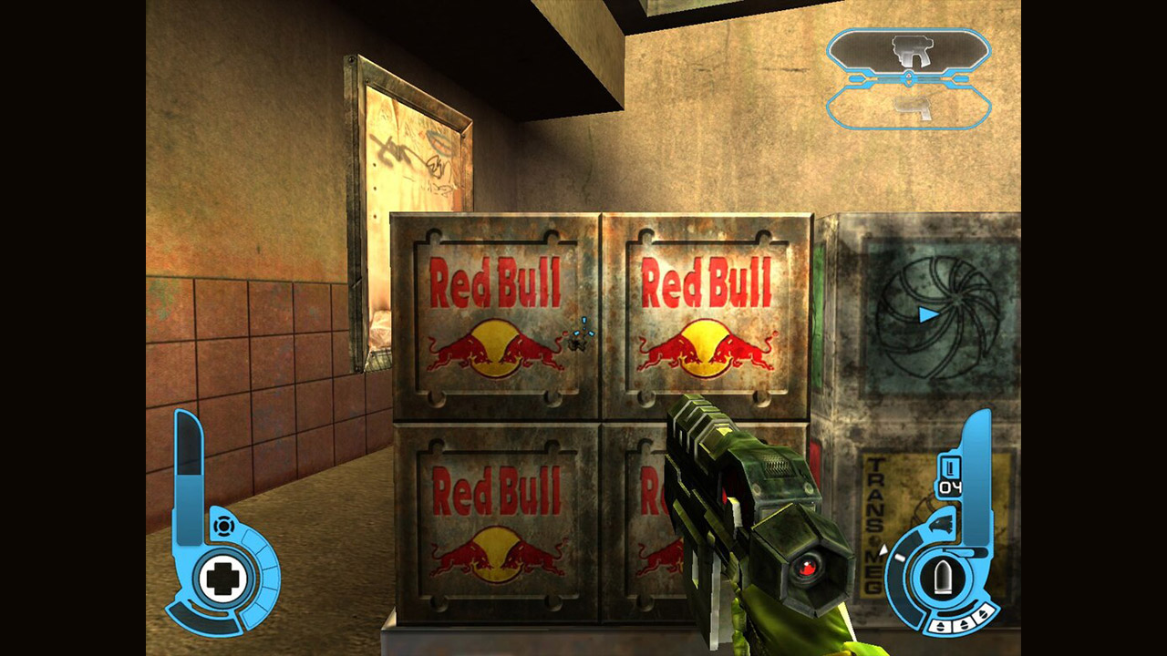 Juge Dredd : Dredd contre.  Placement de produit de la marque Red Bull dans le jeu Death
